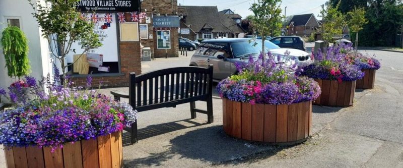 planters in bloom in prestwood,project led by Plan-It Prestwood