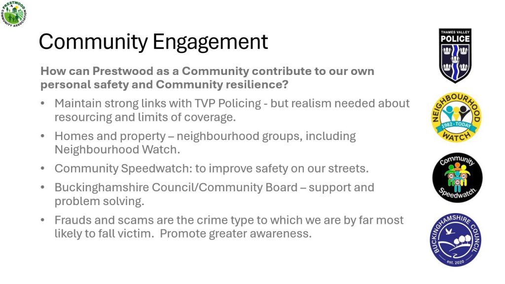slide explaining linkages and organisations which will form part of PCA community engagement programme