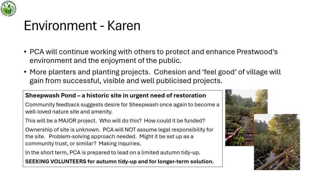 Prestwood Community Association AGM 2025: plans for improving Prestwood's environment