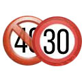 image depicting change from 40mph speed limit to 30mph