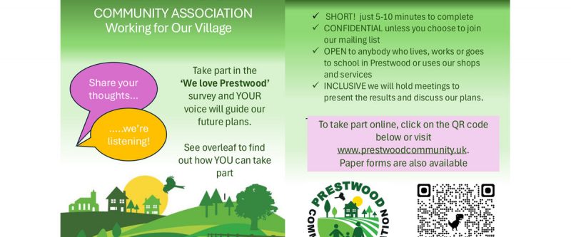 flyer_slider flyer for Prestwood Community Association survey 2026